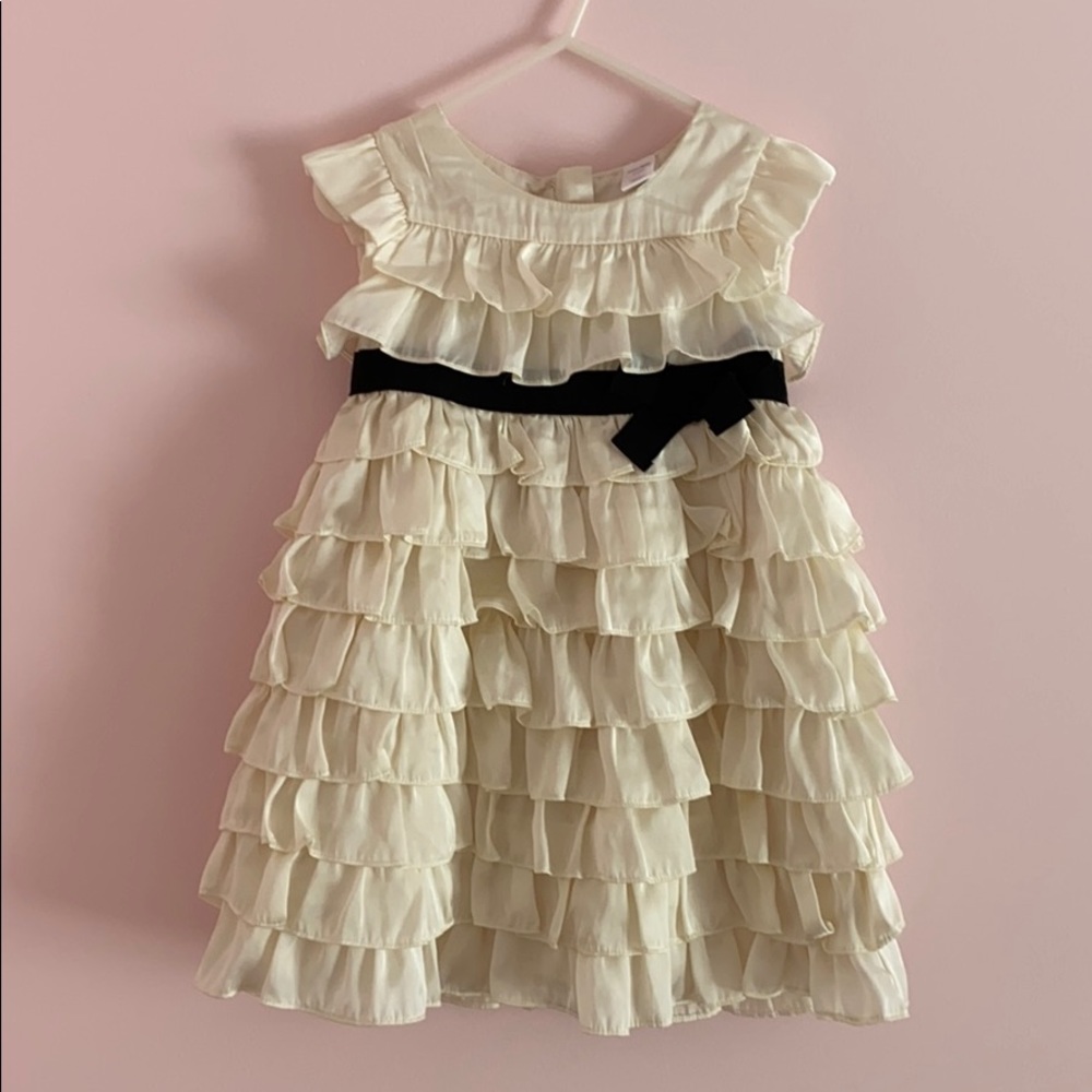 Baby Gap Cream and Black Ruffle dress